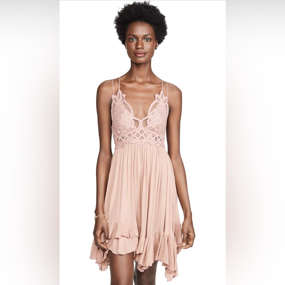 NWT Free People Adella Mini Slip Dress Womens Size Small Pink
